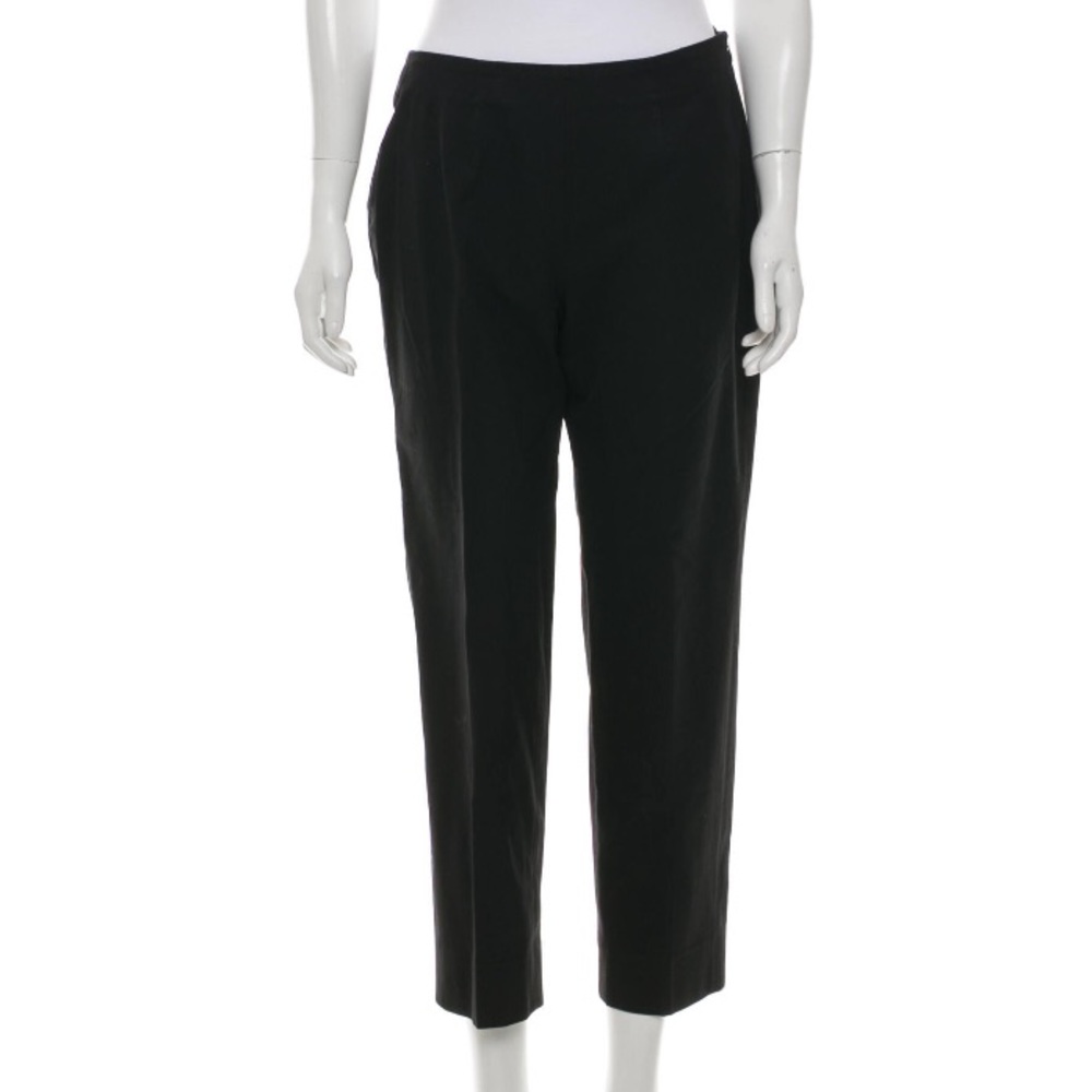 Piazza Sempione Audrey mid rise ankle crop pants in black wool